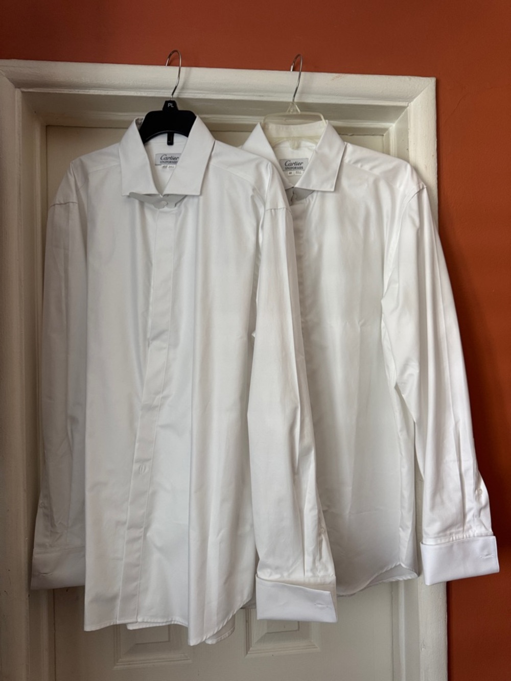 Cartier Men's White Twin Dress Shirts - Classic Spread Collar- brand new
